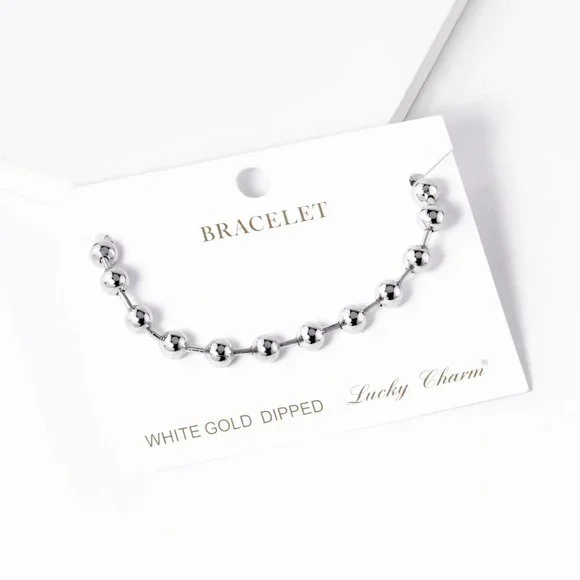 18K GOLD DIPPED BALL CHAIN BRACELET - Picture 2 of 2